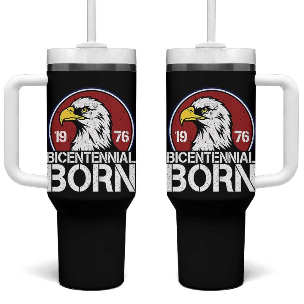 Patriotic Bicentennial Born 1976 Tumbler With Handle American Bald Eagle 50th Birthday