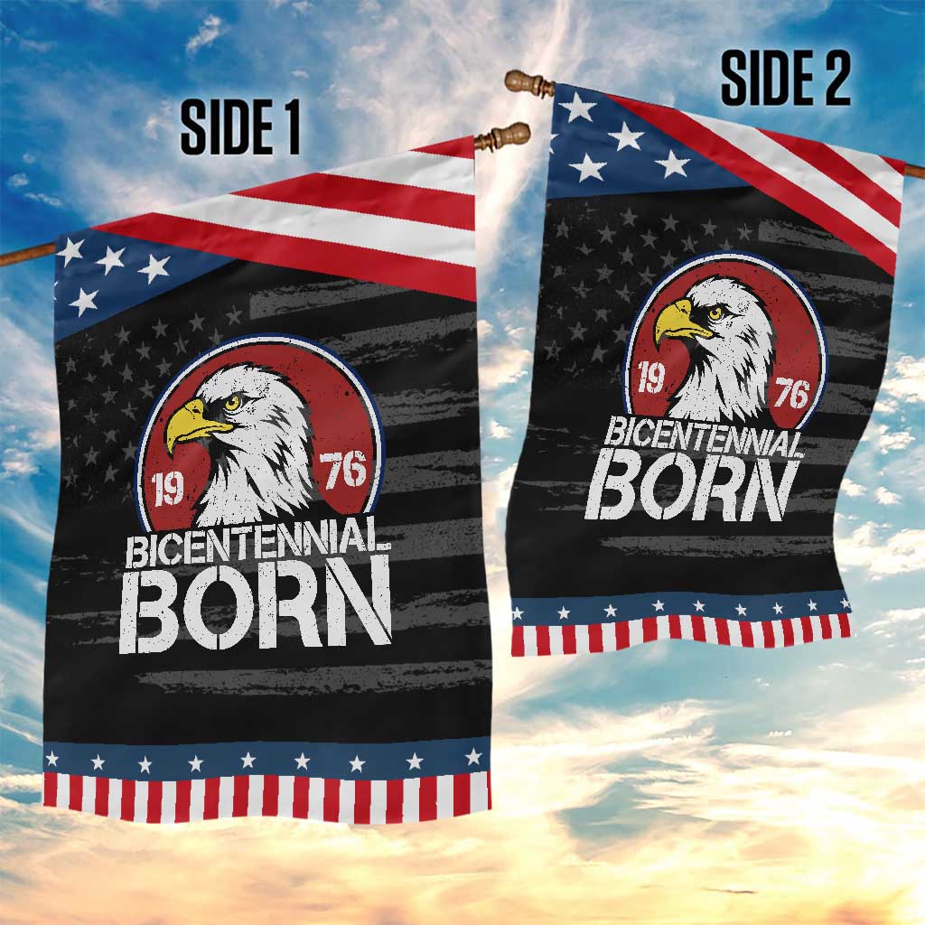 Bicentennial Born 1976 Patriotic Garden Flag American Bald Eagle 50th Birthday