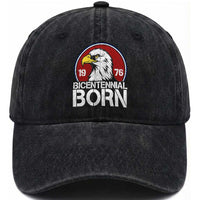 Patriotic Bicentennial Born 1976 Washed Cotton Baseball Cap American Bald Eagle 50th Birthday