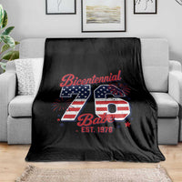 Retro Bicentennial Babe Est 1976 Throw Blanket 4th of July 50th Birthday Gift