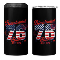 Retro Bicentennial Babe Est 1976 4 in 1 Can Cooler Tumbler 4th of July 50th Birthday Gift