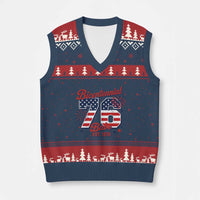 Retro Bicentennial Babe Est 1976 V-Neck Knit Sweater Vest 4th of July 50th Birthday Gift