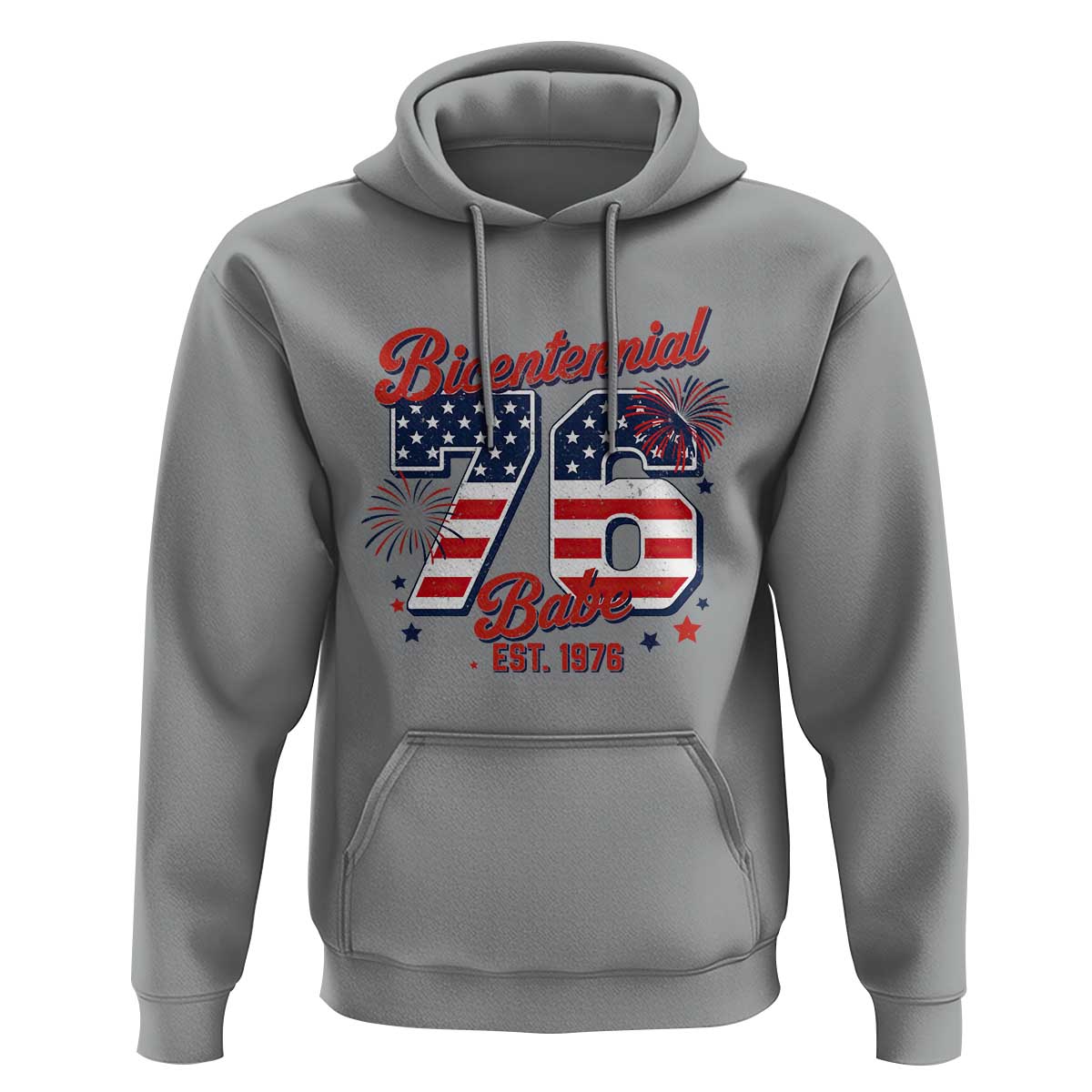 Retro Bicentennial Babe Est 1976 Hoodie 4th of July 50th Birthday Gift