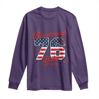 Retro Bicentennial Babe Est 1976 Long Sleeve Shirt 4th of July 50th Birthday Gift