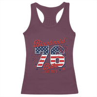 Retro Bicentennial Babe Est 1976 Racerback Tank Top 4th of July 50th Birthday Gift
