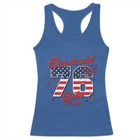 Retro Bicentennial Babe Est 1976 Racerback Tank Top 4th of July 50th Birthday Gift