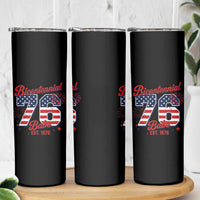 Retro Bicentennial Babe Est 1976 Skinny Tumbler 4th of July 50th Birthday Gift