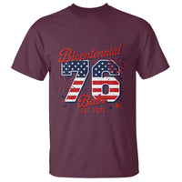 Retro Bicentennial Babe Est 1976 T Shirt 4th of July 50th Birthday Gift