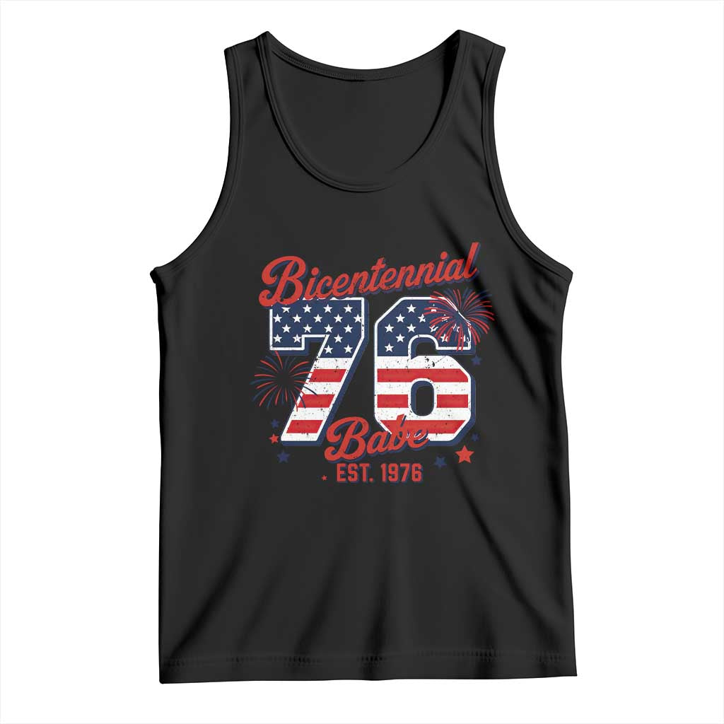 Retro Bicentennial Babe Est 1976 Tank Top 4th of July 50th Birthday Gift