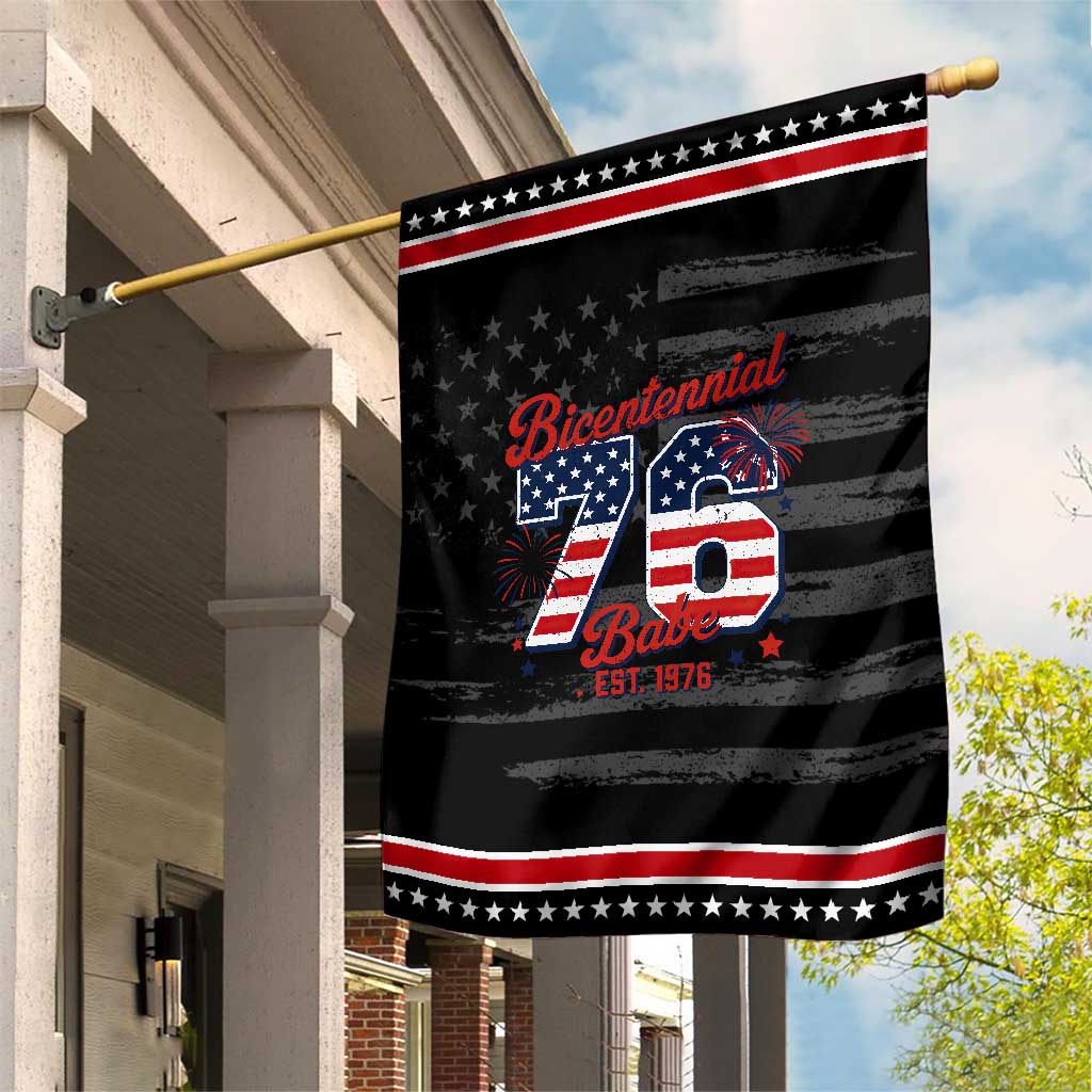 Retro Bicentennial Babe Est 1976 Patriotic Garden Flag 4th of July 50th Birthday Gift