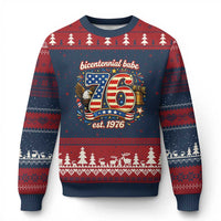 Patriotic Bicentennial Babe Est 1976 Ugly Christmas Sweater Eagle Fireworks 50th Birthday
