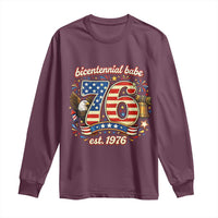 Patriotic Bicentennial Babe Est 1976 Long Sleeve Shirt Eagle Fireworks 50th Birthday