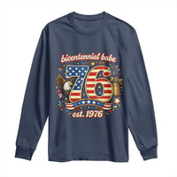 Patriotic Bicentennial Babe Est 1976 Long Sleeve Shirt Eagle Fireworks 50th Birthday