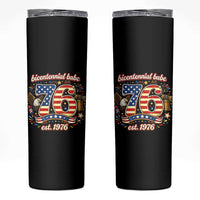 Patriotic Bicentennial Babe Est 1976 Skinny Tumbler Eagle Fireworks 50th Birthday