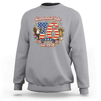 Patriotic Bicentennial Babe Est 1976 Sweatshirt Eagle Fireworks 50th Birthday