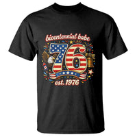 Patriotic Bicentennial Babe Est 1976 T Shirt Eagle Fireworks 50th Birthday