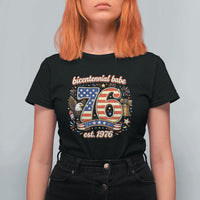 Patriotic Bicentennial Babe Est 1976 T Shirt For Women Eagle Fireworks 50th Birthday