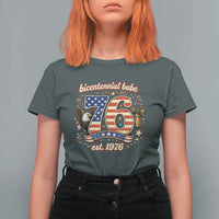 Patriotic Bicentennial Babe Est 1976 T Shirt For Women Eagle Fireworks 50th Birthday