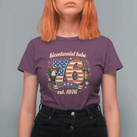 Patriotic Bicentennial Babe Est 1976 T Shirt For Women Eagle Fireworks 50th Birthday