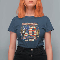 Patriotic Bicentennial Babe Est 1976 T Shirt For Women Eagle Fireworks 50th Birthday