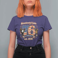 Patriotic Bicentennial Babe Est 1976 T Shirt For Women Eagle Fireworks 50th Birthday