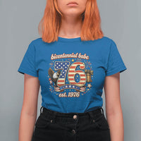 Patriotic Bicentennial Babe Est 1976 T Shirt For Women Eagle Fireworks 50th Birthday