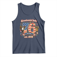 Patriotic Bicentennial Babe Est 1976 Tank Top Eagle Fireworks 50th Birthday