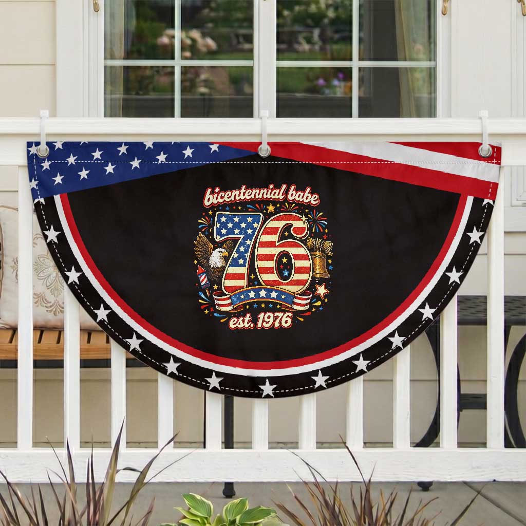 Bicentennial Babe Est 1976 Patriotic Fan Flag Eagle Fireworks 50th Birthday