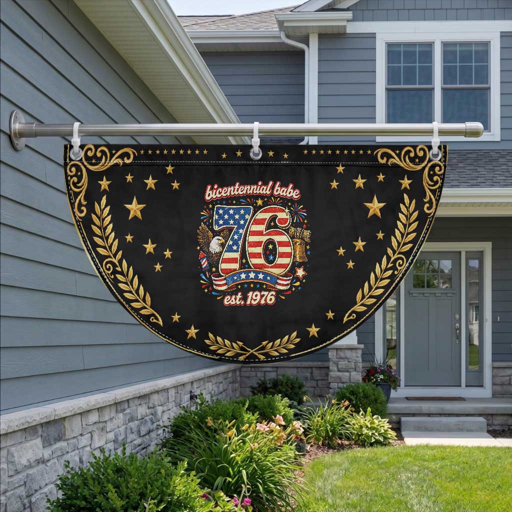 Bicentennial Babe Est 1976 Patriotic Fan Flag Eagle Fireworks 50th Birthday