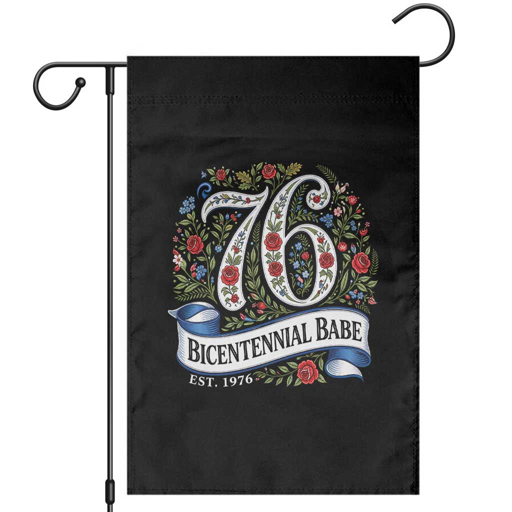 Vintage Floral Bicentennial Babe Est 1976 Garden Flag Elegant 50th Birthday