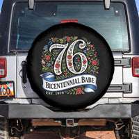 Vintage Floral Bicentennial Babe Est 1976 Spare Tire Cover Elegant 50th Birthday