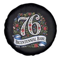 Vintage Floral Bicentennial Babe Est 1976 Spare Tire Cover Elegant 50th Birthday