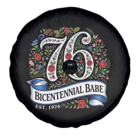 Vintage Floral Bicentennial Babe Est 1976 Spare Tire Cover Elegant 50th Birthday