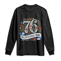 Vintage Floral Bicentennial Babe Est 1976 Long Sleeve Shirt Elegant 50th Birthday