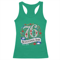 Vintage Floral Bicentennial Babe Est 1976 Racerback Tank Top Elegant 50th Birthday