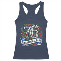 Vintage Floral Bicentennial Babe Est 1976 Racerback Tank Top Elegant 50th Birthday