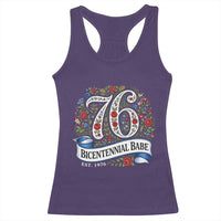 Vintage Floral Bicentennial Babe Est 1976 Racerback Tank Top Elegant 50th Birthday