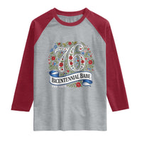 Vintage Floral Bicentennial Babe Est 1976 Raglan Shirt Elegant 50th Birthday