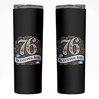Vintage Floral Bicentennial Babe Est 1976 Skinny Tumbler Elegant 50th Birthday