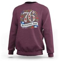 Vintage Floral Bicentennial Babe Est 1976 Sweatshirt Elegant 50th Birthday