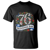 Vintage Floral Bicentennial Babe Est 1976 T Shirt Elegant 50th Birthday