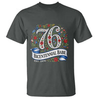Vintage Floral Bicentennial Babe Est 1976 T Shirt Elegant 50th Birthday