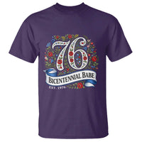 Vintage Floral Bicentennial Babe Est 1976 T Shirt Elegant 50th Birthday