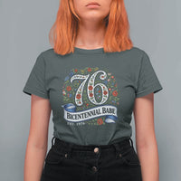 Vintage Floral Bicentennial Babe Est 1976 T Shirt For Women Elegant 50th Birthday