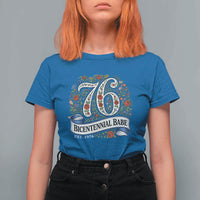 Vintage Floral Bicentennial Babe Est 1976 T Shirt For Women Elegant 50th Birthday