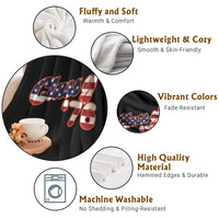Patriotic Class of 76 Retro American Flag Script Throw Blanket Graduation Birthday Milestone