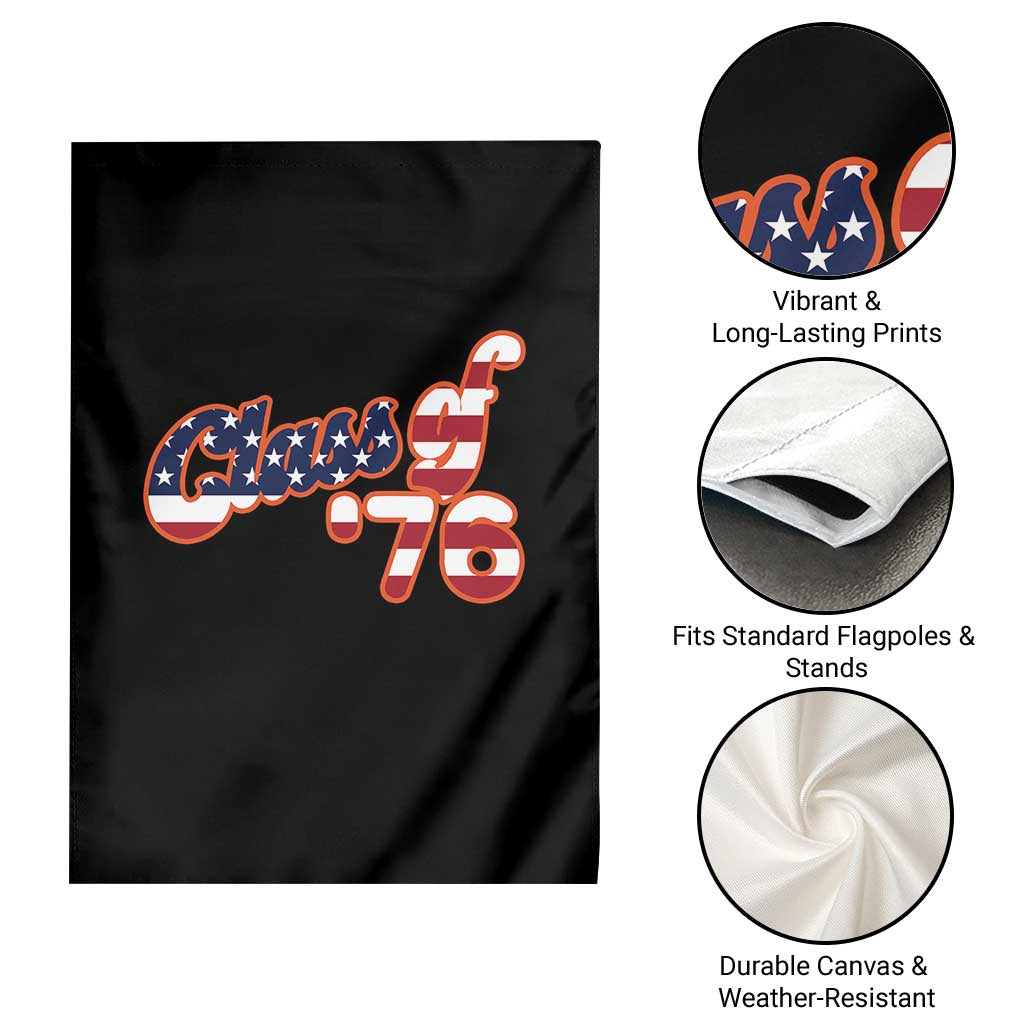 Patriotic Class of 76 Retro American Flag Script Garden Flag Graduation Birthday Milestone