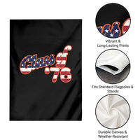 Patriotic Class of 76 Retro American Flag Script Garden Flag Graduation Birthday Milestone