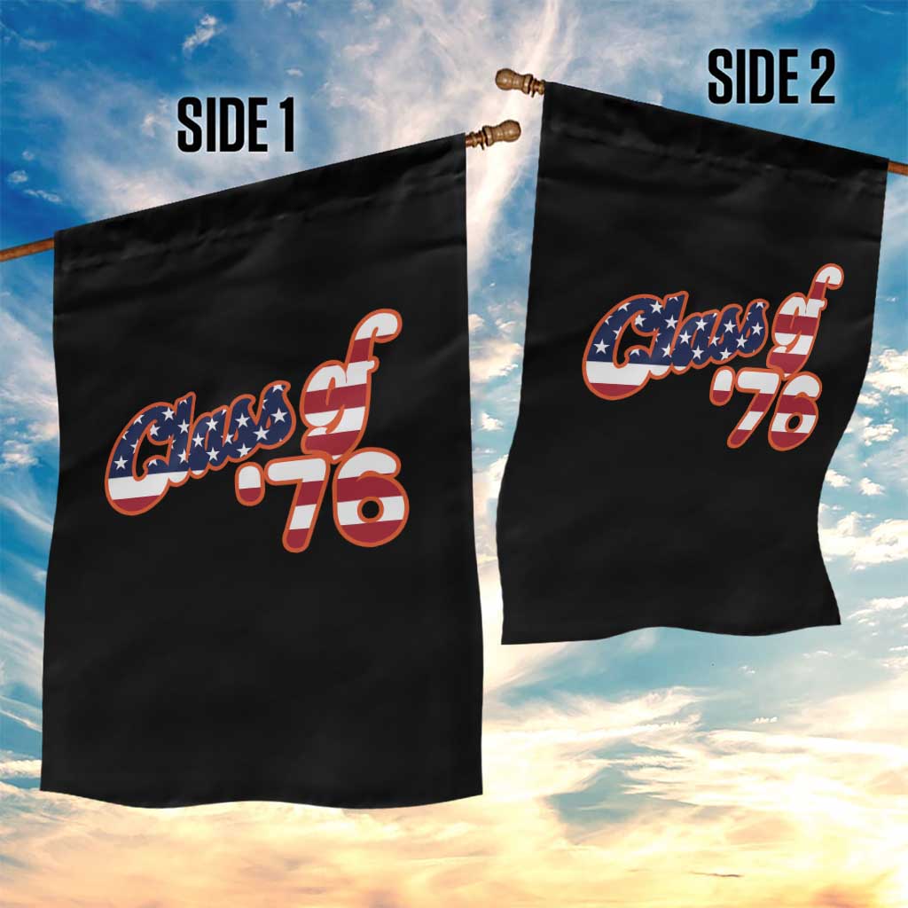 Patriotic Class of 76 Retro American Flag Script Garden Flag Graduation Birthday Milestone