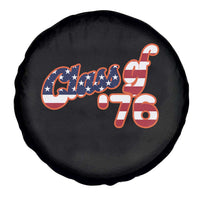 Patriotic Class of 76 Retro American Flag Script Spare Tire Cover Graduation Birthday Milestone